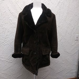 Jones New York Leather Long Coat